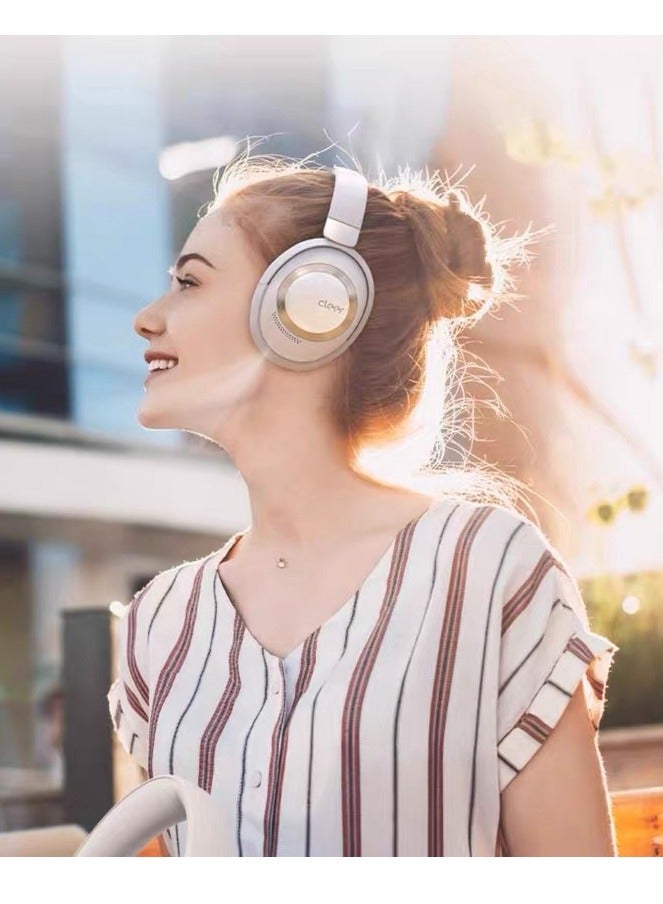 كلير Audio, Alpha Noise Cancelling Bluetooth Headphones, Microphone, Outer Touch Controls, 35 Hr Battery Life, Ash white - Image 3