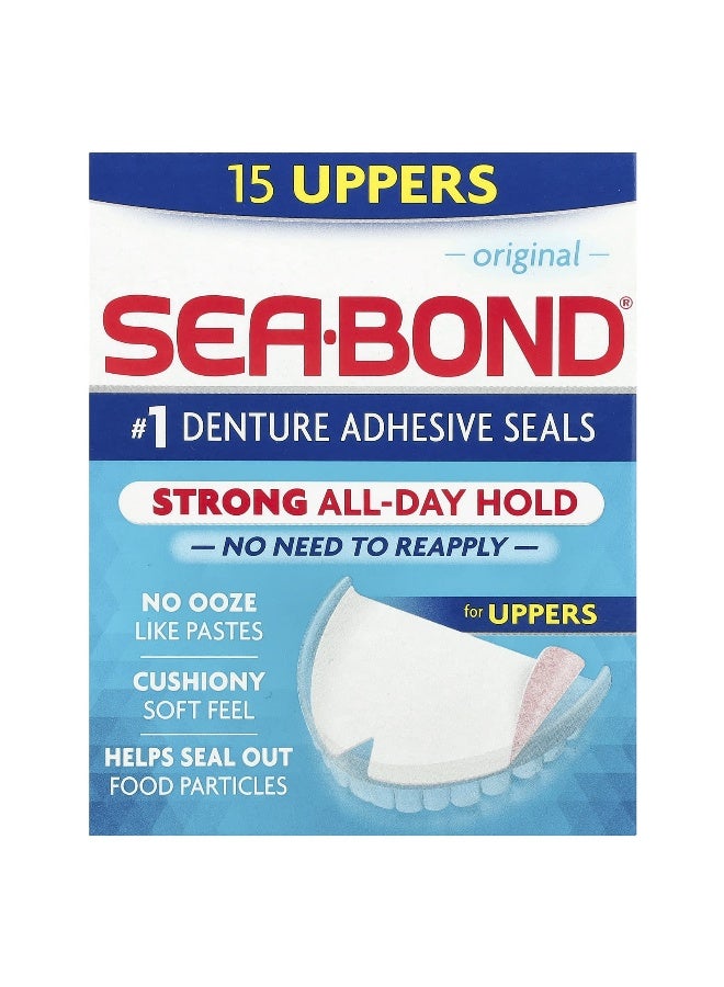 Sea-Bond SeaBond, Denture Adhesive Seals, Original, 15 Uppers  - Image 1