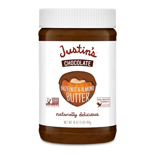 Justin's Chocolate Hazelnut and Almond Butter, Organic Cocoa, No Stir, Gluten-free, Responsibly Sourced, 16 Ounce (Pack of 1) - Image 1