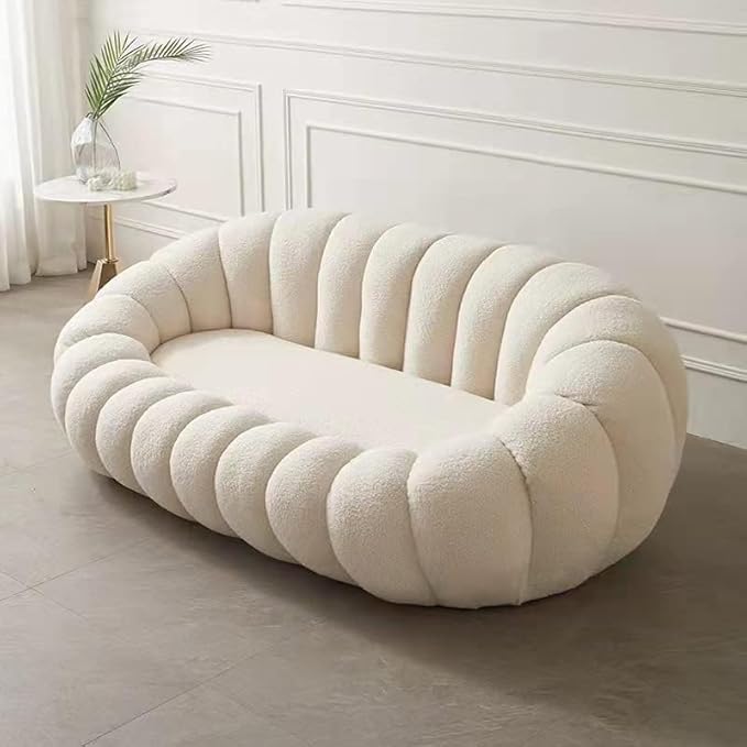 Luxury Luxe White Lamb Fleece Sofa Set - Image 2
