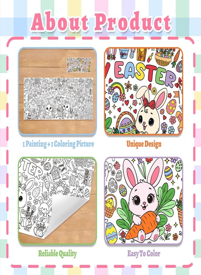 Actilize Easter Coloring Tablecloth - 71 x 31.5 Inches Large Coloring Poster, Easter Party Decorations - Crafts, Games, Basket Stuffers, Classroom Activities - Image 3