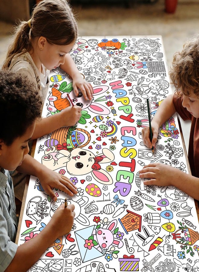 Actilize Easter Coloring Tablecloth - 71 x 31.5 Inches Large Coloring Poster, Easter Party Decorations - Crafts, Games, Basket Stuffers, Classroom Activities - Image 5