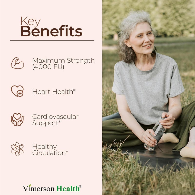 Vimerson Health Nattokinase Supplement  Heart Health Supplements with Nattokinase 4000 FU  Max Strength Circulation Supplements  Systemic Enzymes for Healthy Circulation  Smooth Flow NonGMO  Vegan 60 Capsules - Image 2