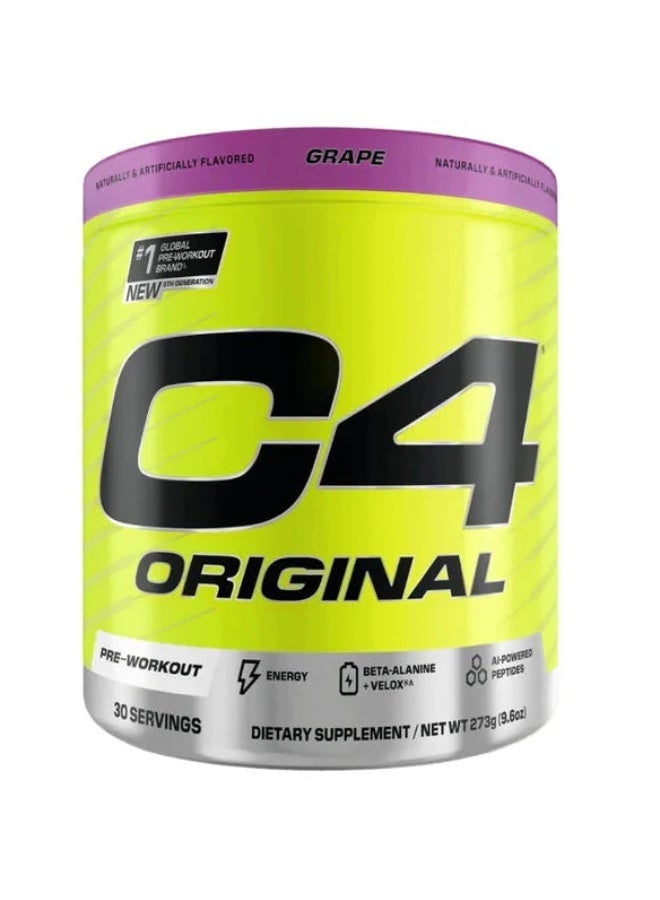 C4 Original Explosive Energy Pre-Workout - Grape - 30 Servings