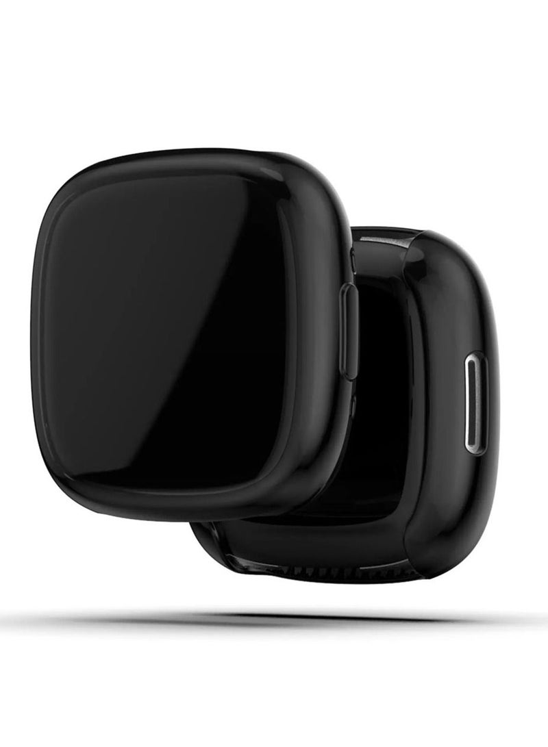 CATANES Fitbit Versa 4 Case / Fitbit Sense 2 Case Soft TPU Bumper Screen Protector Shockproof Full Coverage All-Around Protective Cover Black - Image 5