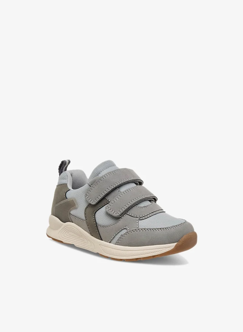 JUNIORS Kids Panelled Sneakers with Hook and Loop Closure