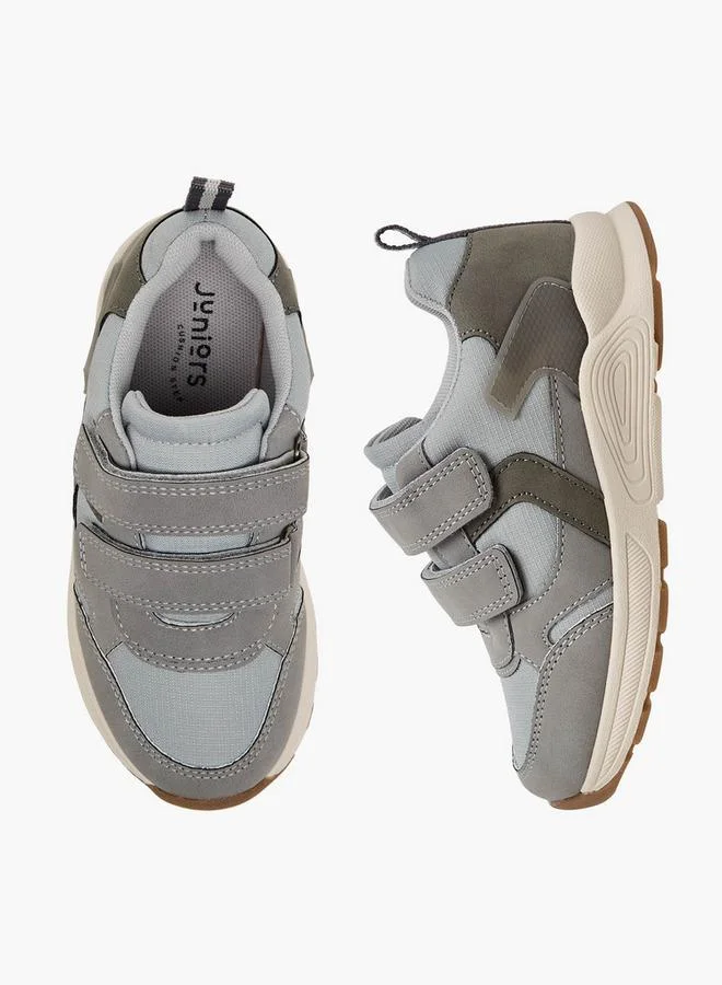 JUNIORS Kids Panelled Sneakers with Hook and Loop Closure