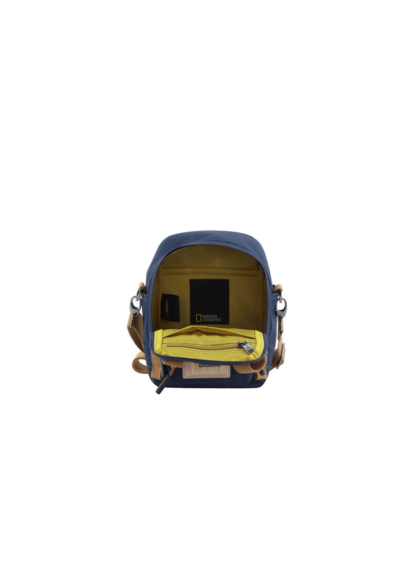NATIONAL GEOGRAPHIC National Geographic LEGEND Mini Utility Bag Navy For Men and Women, Durable Water Resistant Multi Function Casual Blue Shoulder Bag/Lunch Box Bag With Top Handle/Removable Strap  - Image 4