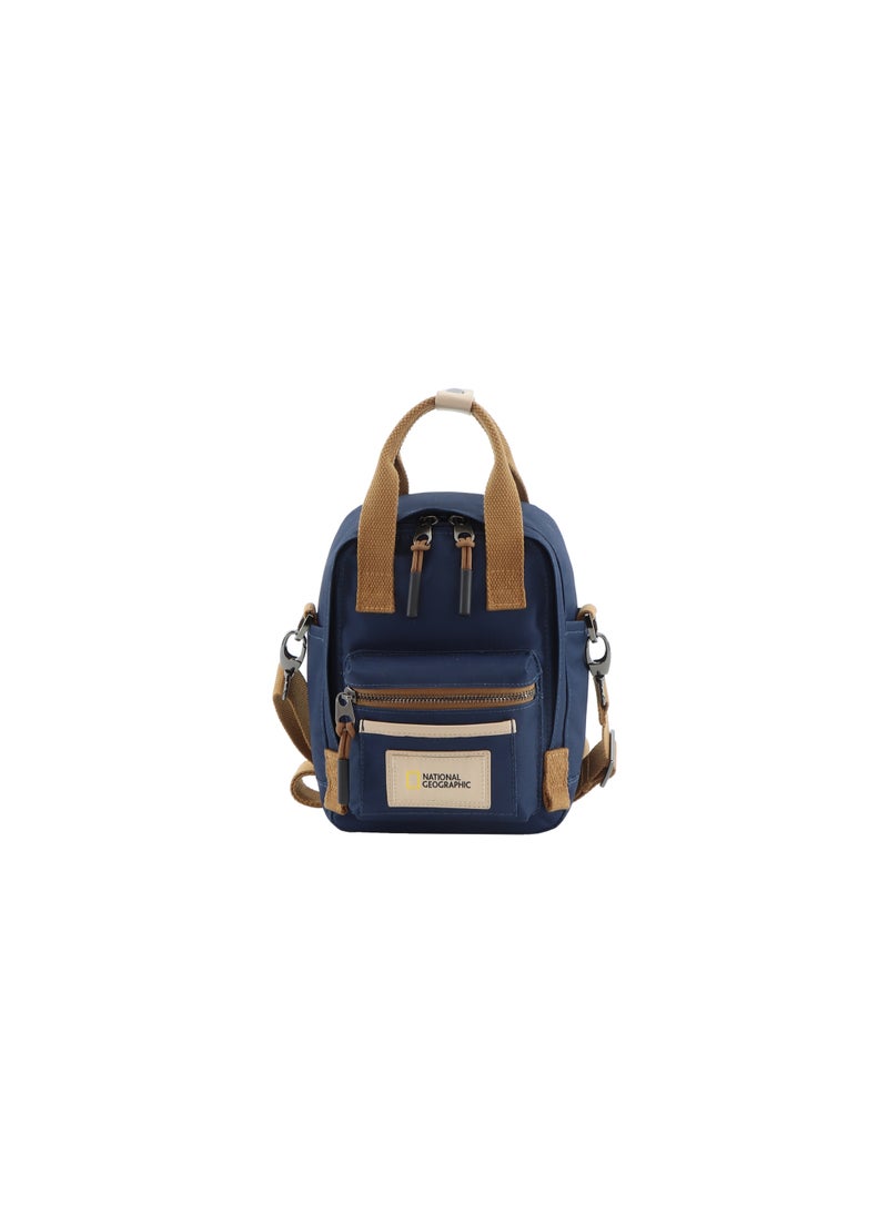NATIONAL GEOGRAPHIC National Geographic LEGEND Mini Utility Bag Navy For Men and Women, Durable Water Resistant Multi Function Casual Blue Shoulder Bag/Lunch Box Bag With Top Handle/Removable Strap  - Image 1