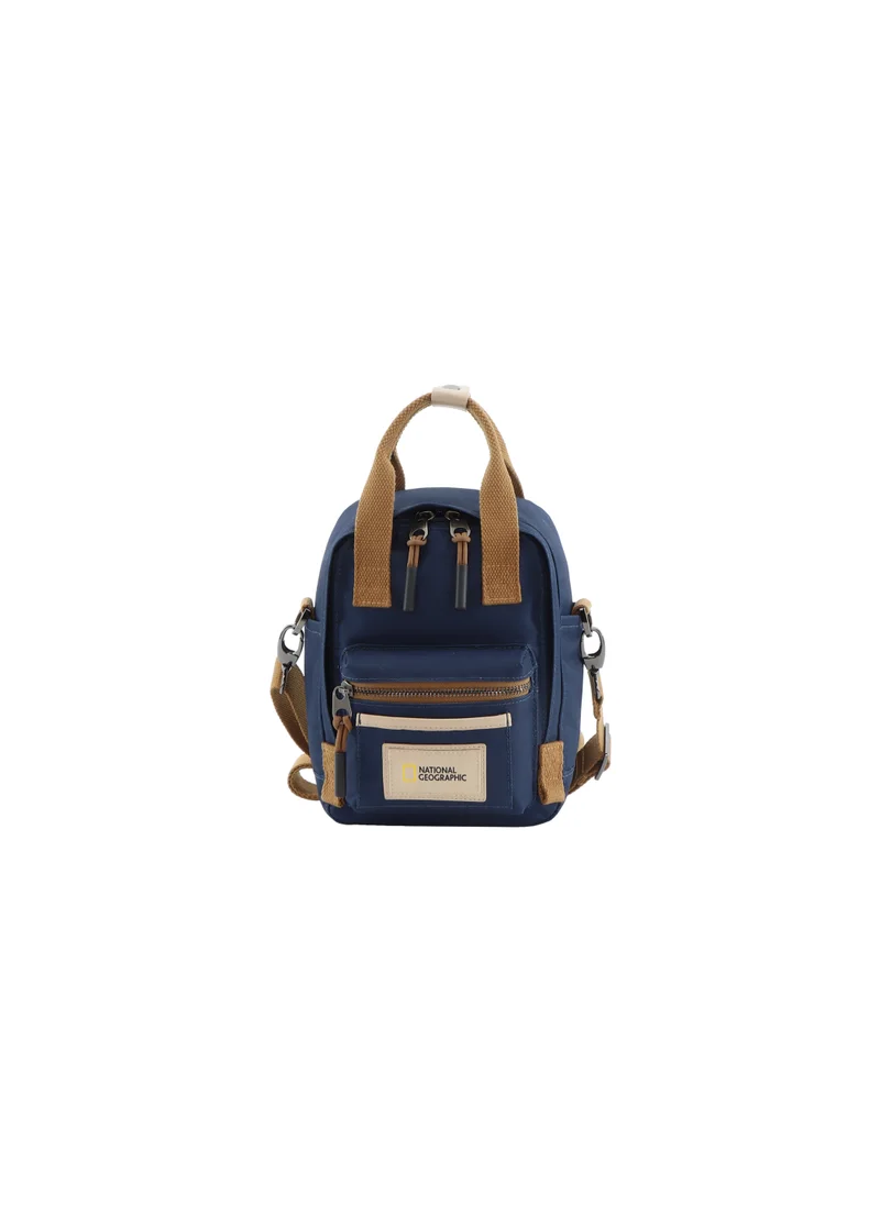 ناشيونال چيوغرافيك National Geographic LEGEND Mini Utility Bag Navy For Men and Women, Durable Water Resistant Multi Function Casual Blue Shoulder Bag/Lunch Box Bag With Top Handle/Removable Strap