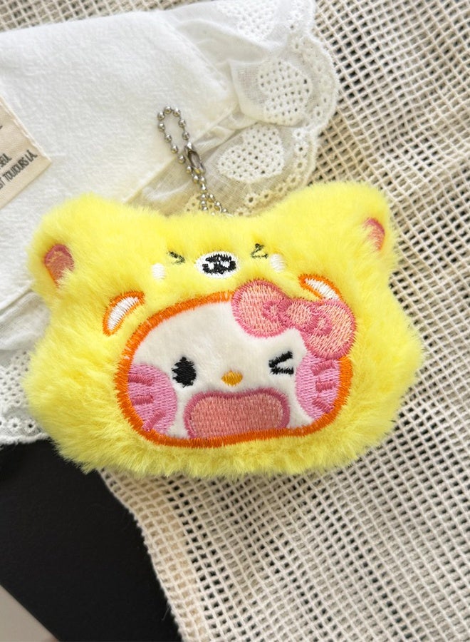 Sanrio 4-Pack Hello Kitty Pendant Cute Plush Keychain Small Kawaii Cat Plush Bag Charm Backpack Accessories Soft Car Keychain - Image 5