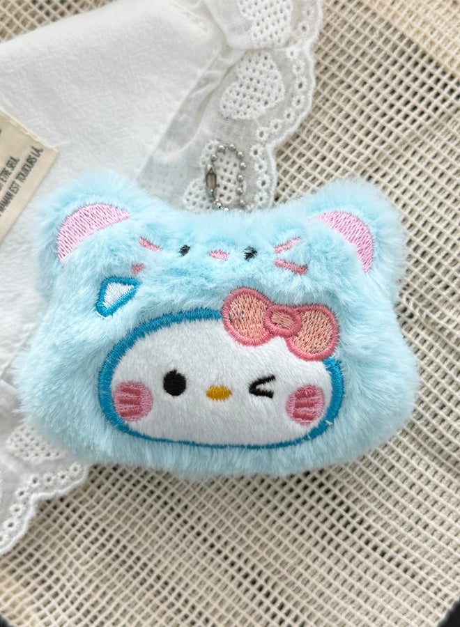 Sanrio 4-Pack Hello Kitty Pendant Cute Plush Keychain Small Kawaii Cat Plush Bag Charm Backpack Accessories Soft Car Keychain - Image 4