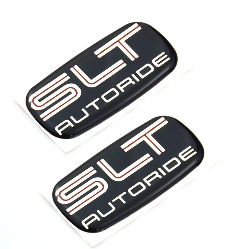 2Pc Exterior Trim Right or Left SLT Autoride Emblem Badge Decal Replacement For 0006 Silverado Sierra Silver Black