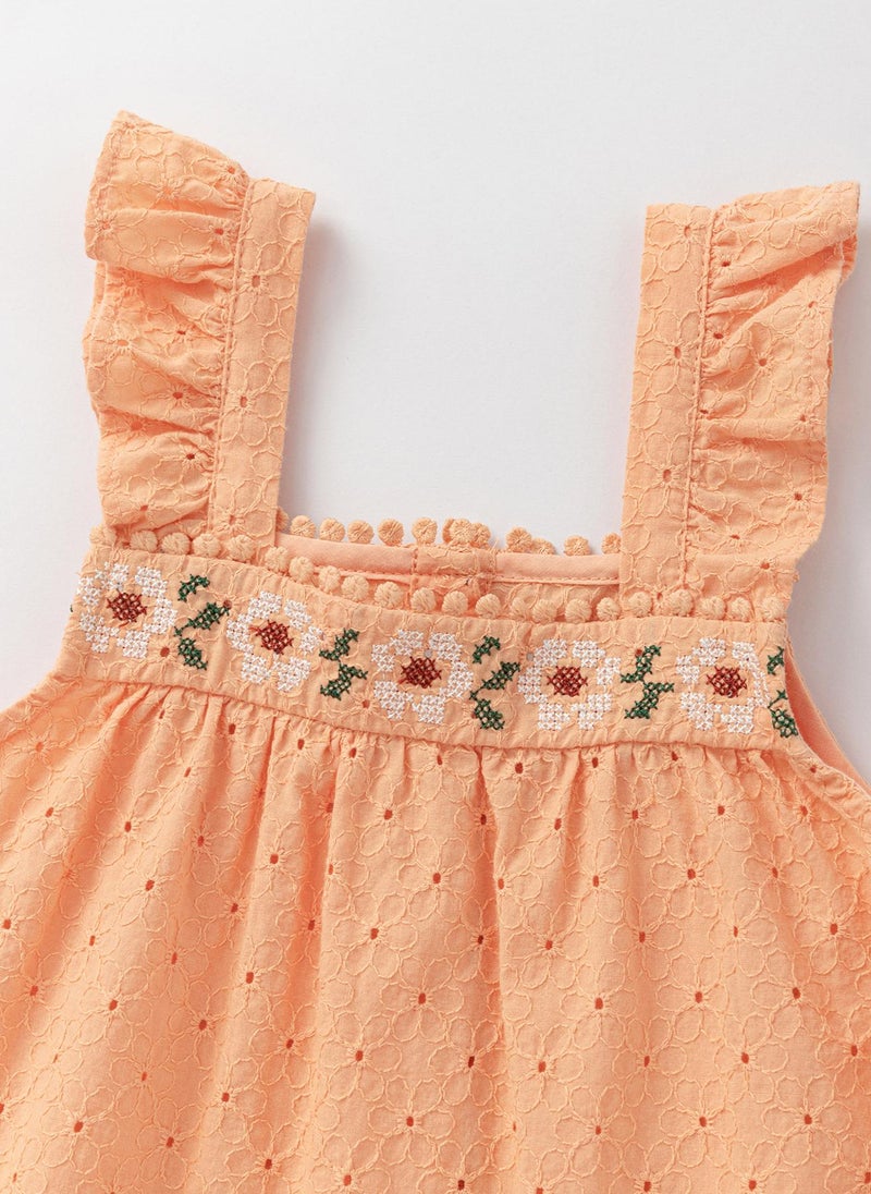 Balabala Eyelet Ruffle Dress - Image 3