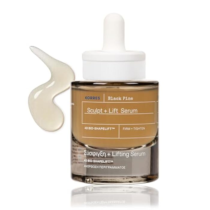 Korres Black Pine Sculpt & Lift Face Serum, Daily Facial Serum for Women & Men, Tightening & Hydrating for Fine Lines & Wrinkles, Supports Collagen & Elastin, 1.01 fl oz, Stocking Stuffer - Image 1