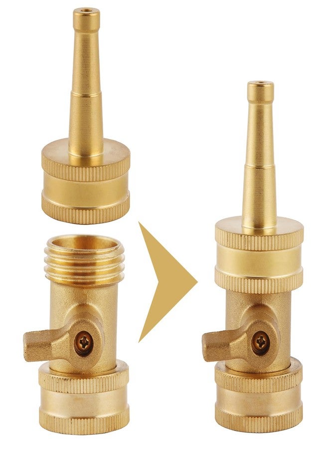Sanpaint Jet Nozzle Power Washer for Garden Hose, Heavy Duty Brass Jetnozzle with Garden Hose Shut off Valve, Water Hose Nozzle High Pressure Powerful Washer 3/4" GHT, 2 Pack - Image 5