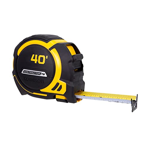 Komelon 40-Ft Contractor TS Wide blade Tape Measure with Backside Printing, Manual Lock, Long Standout (93440) - Image 4
