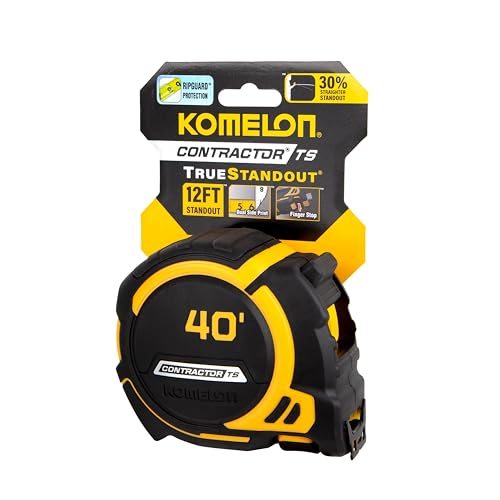 Komelon 40-Ft Contractor TS Wide blade Tape Measure with Backside Printing, Manual Lock, Long Standout (93440) - Image 3