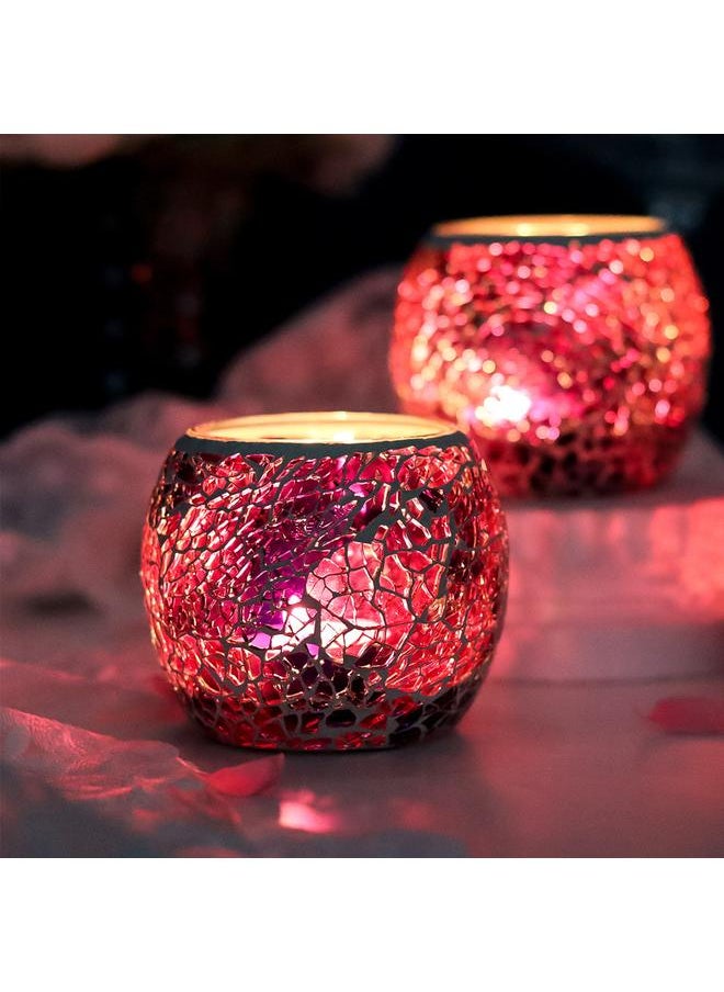 Bluejw - 12 Color Fashion European Style Glass Mosaic Candle Holder Wedding Props Ornaments Bar Decoration Stained Glass Candle Holder - Image 1