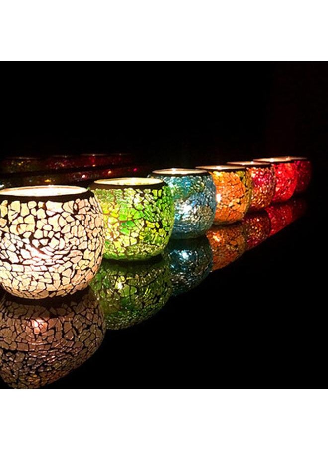Bluejw - 12 Color Fashion European Style Glass Mosaic Candle Holder Wedding Props Ornaments Bar Decoration Stained Glass Candle Holder - Image 1