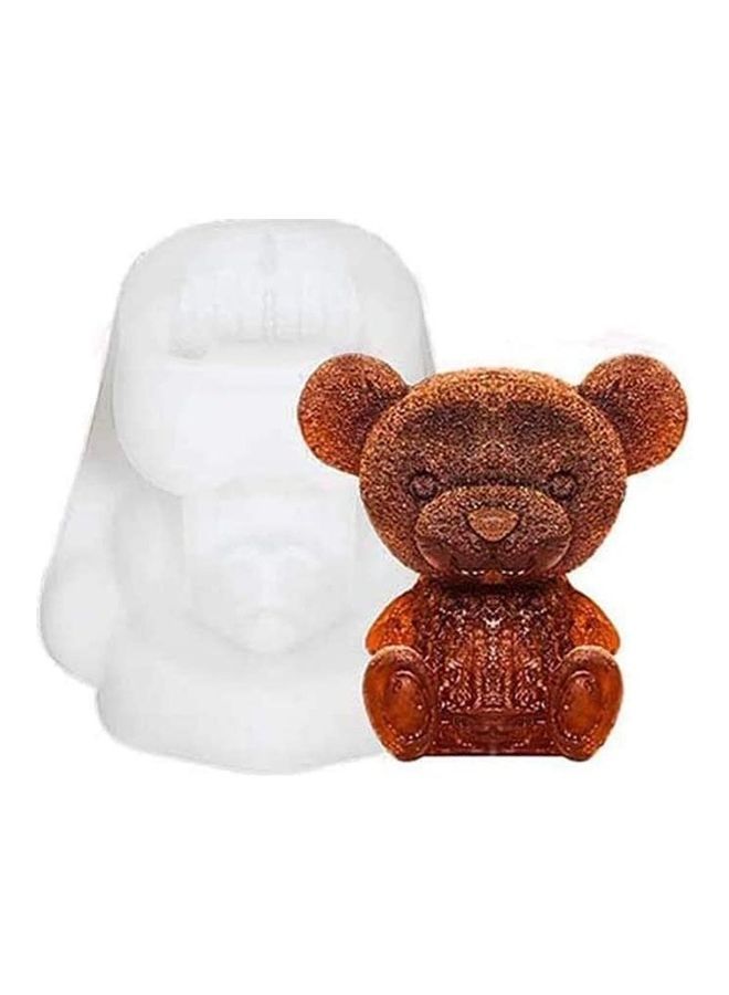 NIBEMINENT 3D Bear Resin Mould Silicone Teddy White 5.5x3.2cm  - Image 1