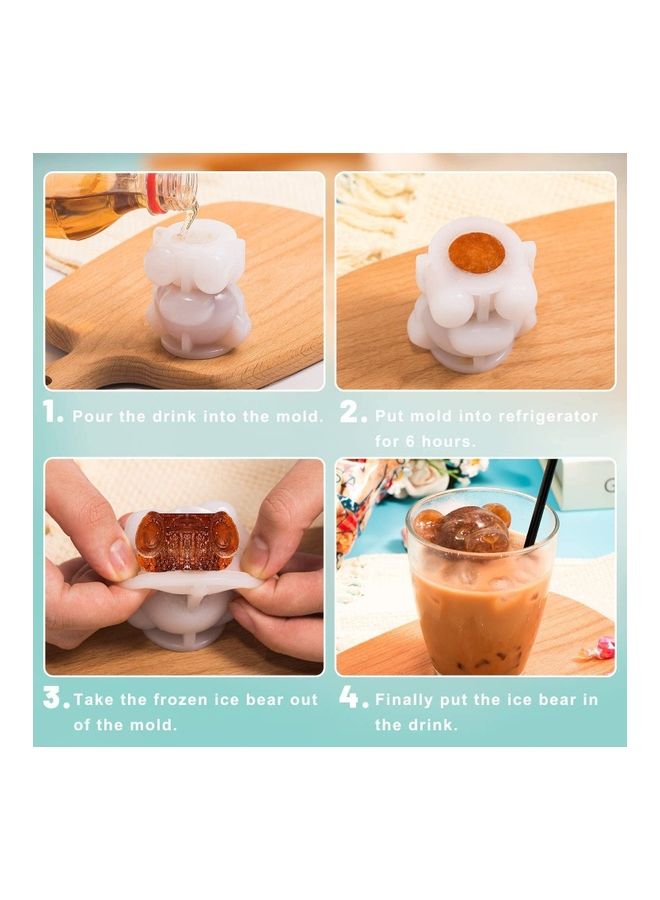 NIBEMINENT 3D Bear Resin Mould Silicone Teddy White 5.5x3.2cm  - Image 4