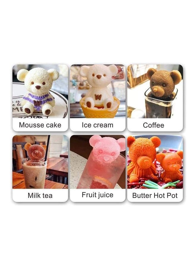 NIBEMINENT 3D Bear Resin Mould Silicone Teddy White 5.5x3.2cm  - Image 3
