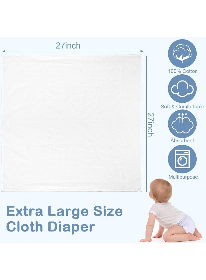 Zomiboo 30 Pack Birdseye Cloth Diapers for Babies with 30 Pcs Diaper Pins - Image 2