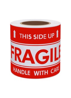 Hybsk This Side Up Fragile Stickers 3x5 inch Handle with Care Shipping and Packing Warning Adhesive Label 100 Per Roll (3x5 inch)