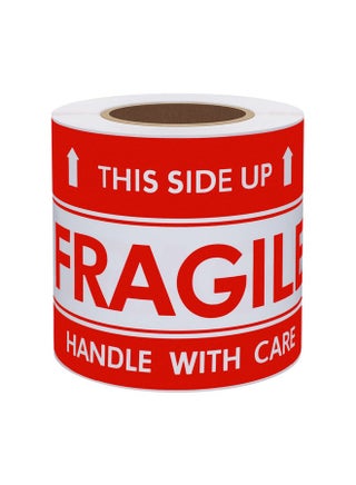 Hybsk This Side Up Fragile Stickers 3x5 inch Handle with Care Shipping and Packing Warning Adhesive Label 100 Per Roll (3x5 inch) - pzsku/ZC0FF104BE326C0B0934FZ/45/_/1736426490/1948ad54-caa7-443f-9776-b312b575c0f1