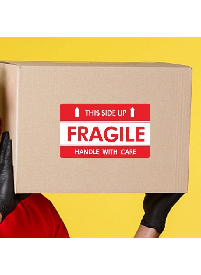 Hybsk - Hybsk This Side Up Fragile Stickers 3x5 inch Handle with Care Shipping and Packing Warning Adhesive Label 100 Per Roll (3x5 inch) - Image 1