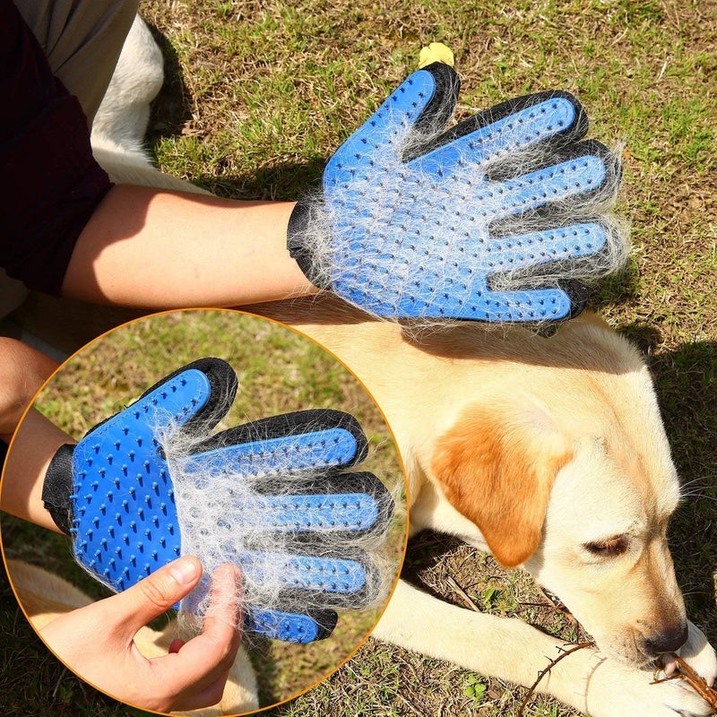 Bindex Pet Grooming Gloves - Dog, Cat Bathing Scrubber Gloves - Two-Sided Pet Grooming Pet Hair Remover Gloves - Massage for Cats, Dogs, Rabbit and Small Pets - Image 3