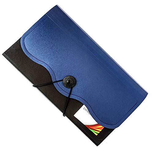 NSSP™ Expanding Cheque Book Holder Case, 12 Pocket Multi Passbook Holder/Bill Folder/Passport/Memo Cards/Cash Storage Pouch Organizer with Elastic Swing (Color May be Vary) Pack of 5 - Image 1