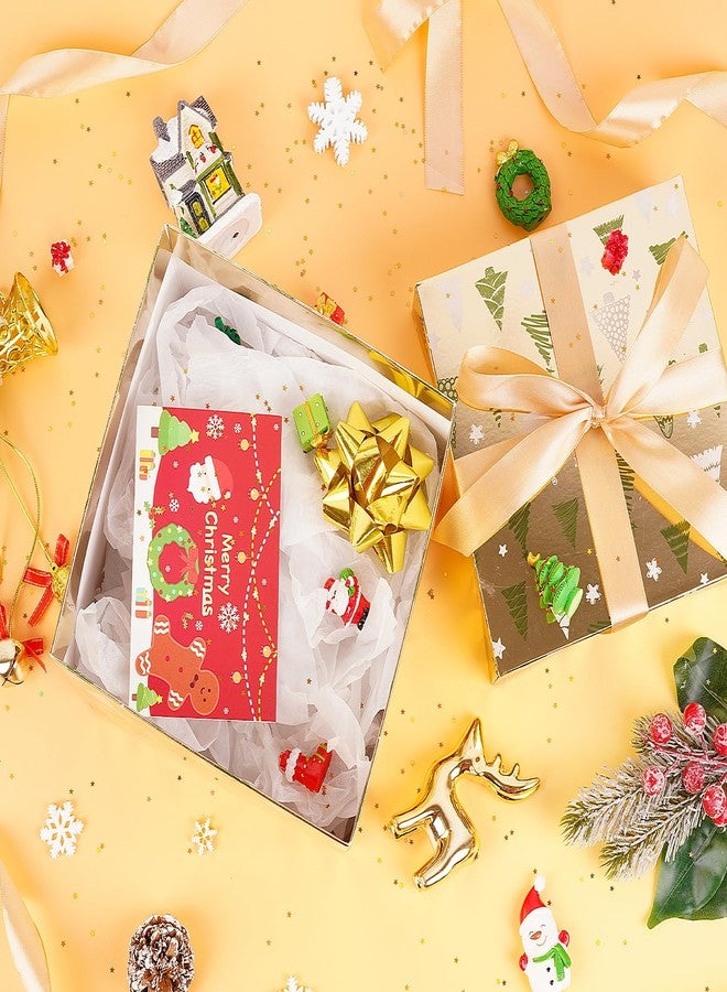 Jaywayang 5 Pack Gold Christmas Gift Boxes with Lids, Ribbons and Tissue Papers Square Gift Boxes - 7.1 Inch - Presents Wrapping Christmas Gift Holiday New Year Party Favor Boxes. - Image 5
