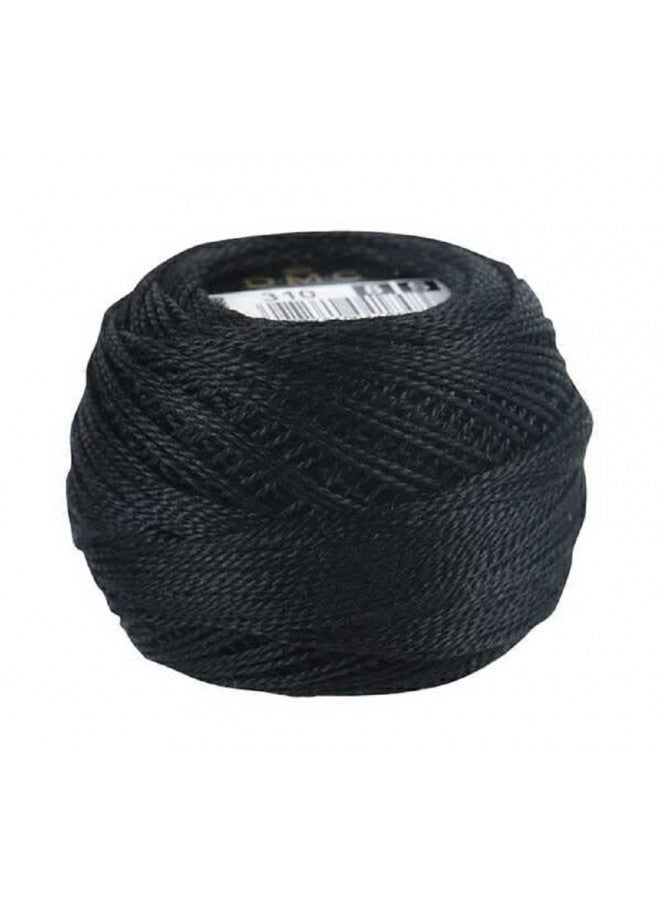 DMC كرات خيط القطن اللؤلؤي DMC 116 8-310، أسود، حجم 8 - Image 1