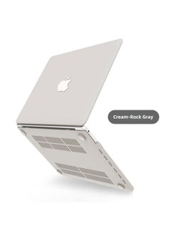Generic Protective Case For MacBook Pro Apple Laptop Protective Case Frosted Quicksand Cream Leather Case Color Painting-Color:Cream-Rock Ash-Applicable Model:Hollow Out Retina15(A1398)  - Image 1