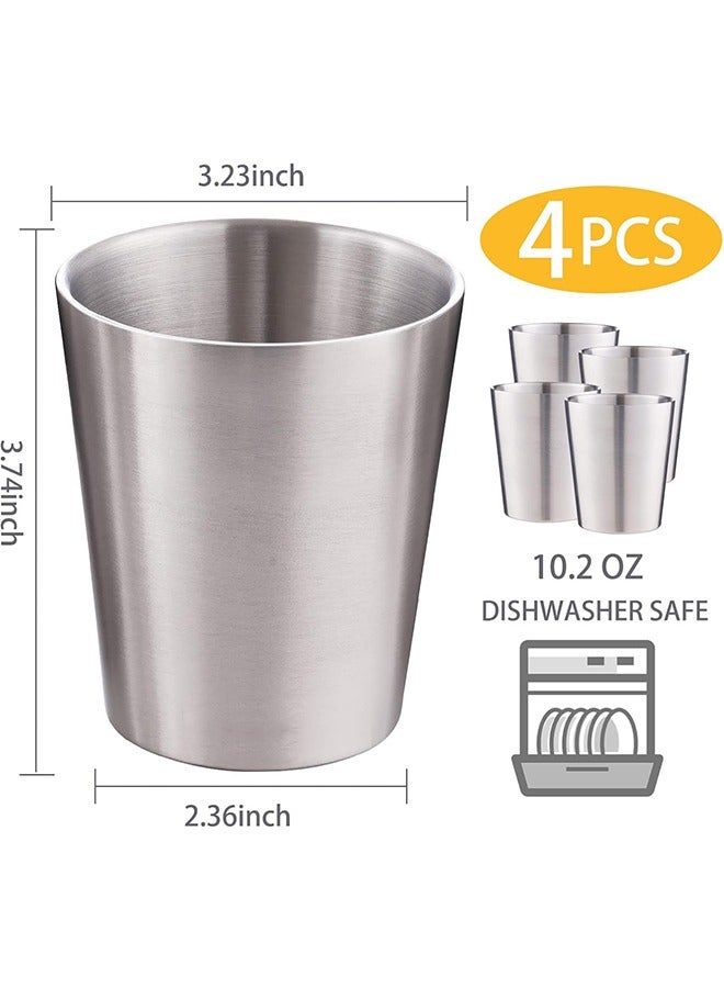 Stainless Steel Coffee Mugs, Double Wall Insulated Coffee Cups 4 Pack 300ml BPA Free Stainless Steel Tumblers Durable Drinking Cups for Home, Kitchen, office, Outdoor ideal for Ice Drinks/Hot Beverage  - Image 3