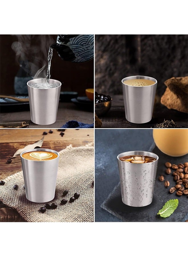 Stainless Steel Coffee Mugs, Double Wall Insulated Coffee Cups 4 Pack 300ml BPA Free Stainless Steel Tumblers Durable Drinking Cups for Home, Kitchen, office, Outdoor ideal for Ice Drinks/Hot Beverage  - Image 4