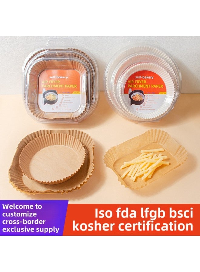 Air Fryer Paper Special Paper Customized Air Fryer Special Paper Plate Food Grade Air Fryer Paper-Color:White-Specifications:Square 20cm +4.5cm Blister Box 100  - Image 2