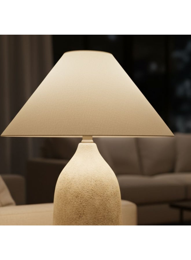 DANUBE HOME Travis Table Lamp - Beige Ceramic - Decorative Finish - Image 1