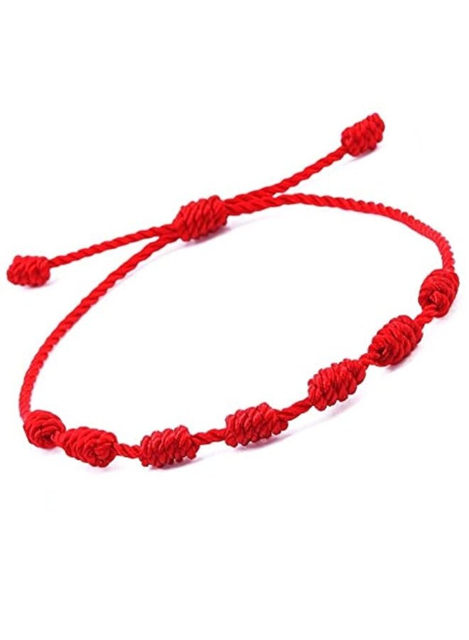 PHITECUS Bracelet 7 knots for protection, Evil Eye and Good Luck. Buddisth String. Thread/Amulet for prosperity and success. Talisman for Womens, Mens, Girls, Boys. Cord Adjustable. - Image 1