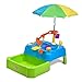 Step2 Waterpark Wonders Two Tier Water Table Kids Water Activity Sensory Playset with Umbrella Garden Hose Sprinkler Attachment 11 Piece Accessories Outdoor Summer Toy Ages 18 Months Blue - Image 2