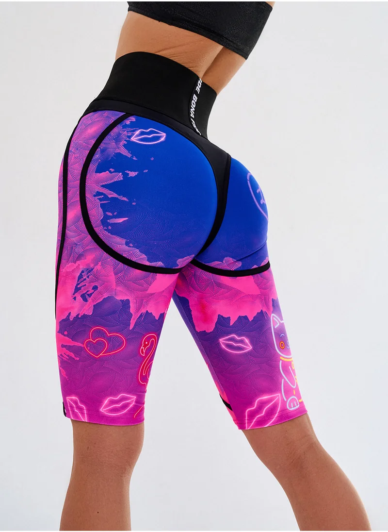 Bona Fide Bona Fide Premium Quality High Waist Biker Shorts for Women with Push Up - Womens Shorts for Gym, Workout