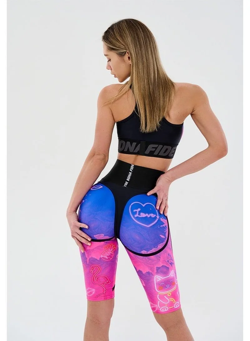 Bona Fide Cycling Extra Corsage Neon Kiss Extra Corsage Kiss High Waist Biker Gym Shorts for Women for Women | Best Price UAE