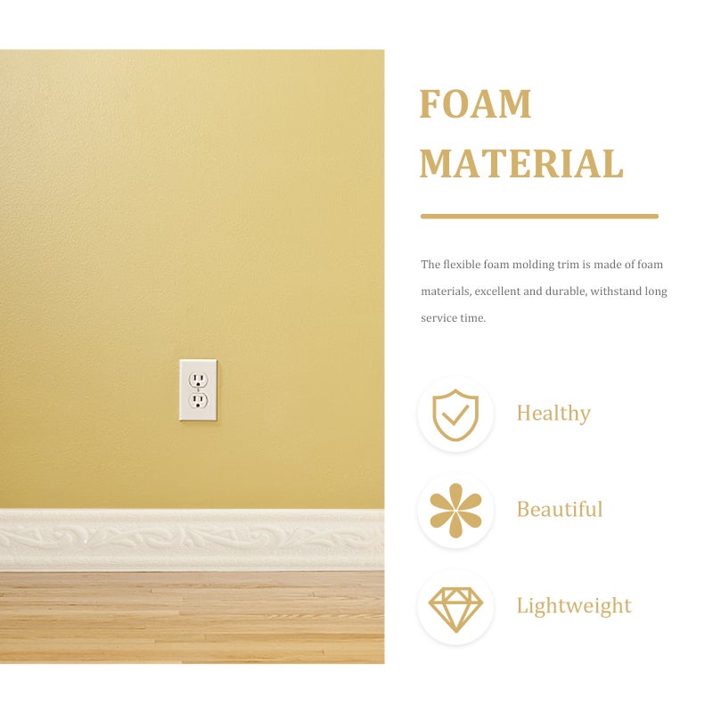 4 Rolls Wall Corner Trim Flexible Adhesive Molding Trim Decorative Molding Trim - Image 2