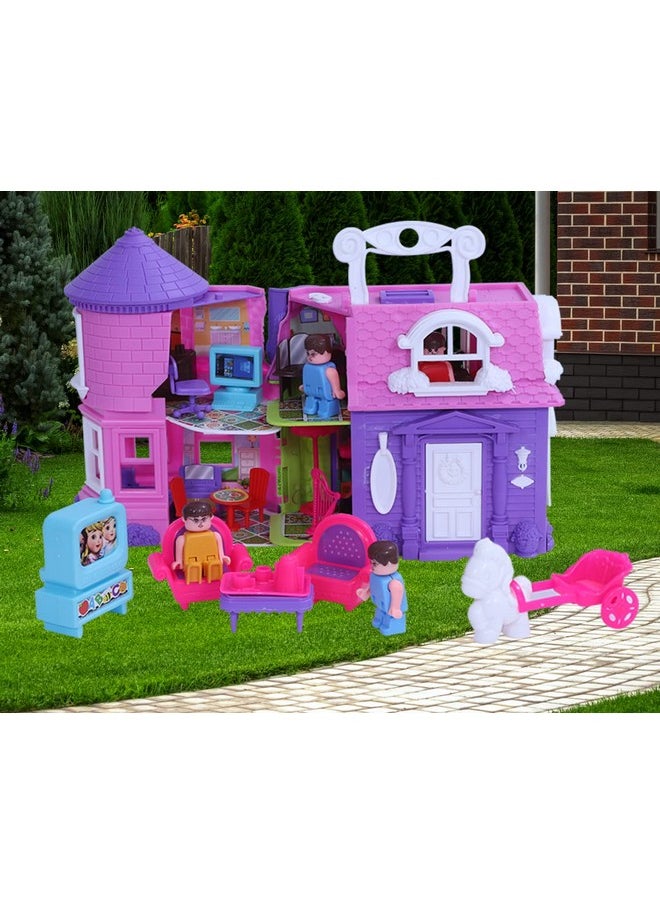 Toy Zone Toyzone Bella Doll House-44758 | Role Play Set | Doll House With Equipped Room | Doll House Play Set For Kids | For Kids Age 3+  - Image 2