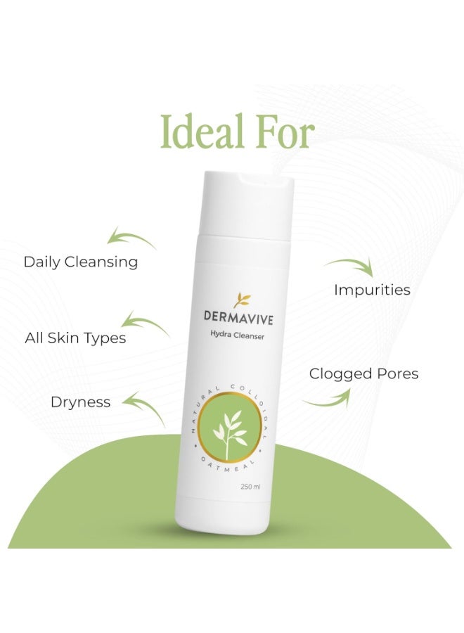 ديرما فايف ديرمافيف (Dermavive) منظف مرطب للوجه بخلاصة الشوفان الغروي، 250 مل | منظف خالٍ من الصابون ومتوازن الحموضة، يحتوي على الشوفان الغروي وفيتامين (E)، ومخصص للبشرة الحساسة أو الجافة أو سريعة التهيج. - Image 2