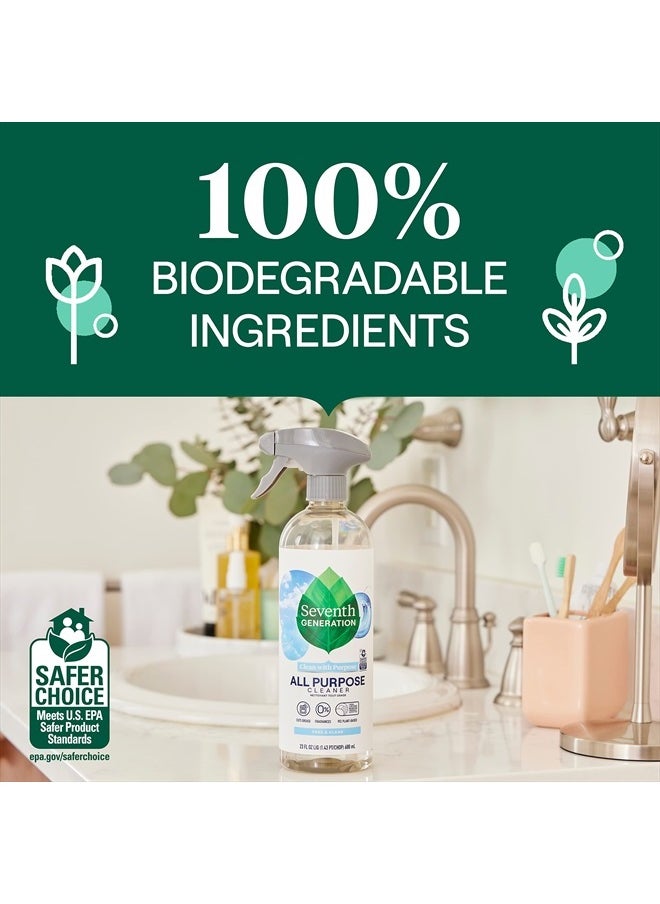 All Purpose Cleaner, Biodegradable Formula, Free & Clear, 23 oz (Pack of 4)