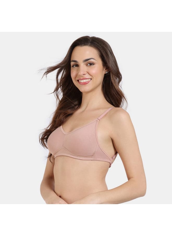 zivame Zivame Solid Support Bra with Hook and Eye Closure  - Image 4