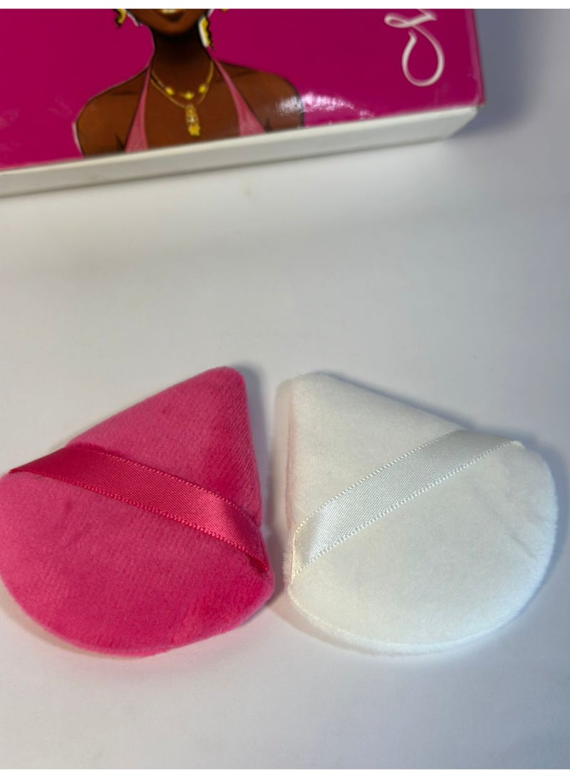 إسفنجة مكياج مثلثة للبودرة السائبة والمضغوطة ألوان متنوعة قطعتين - Image 4